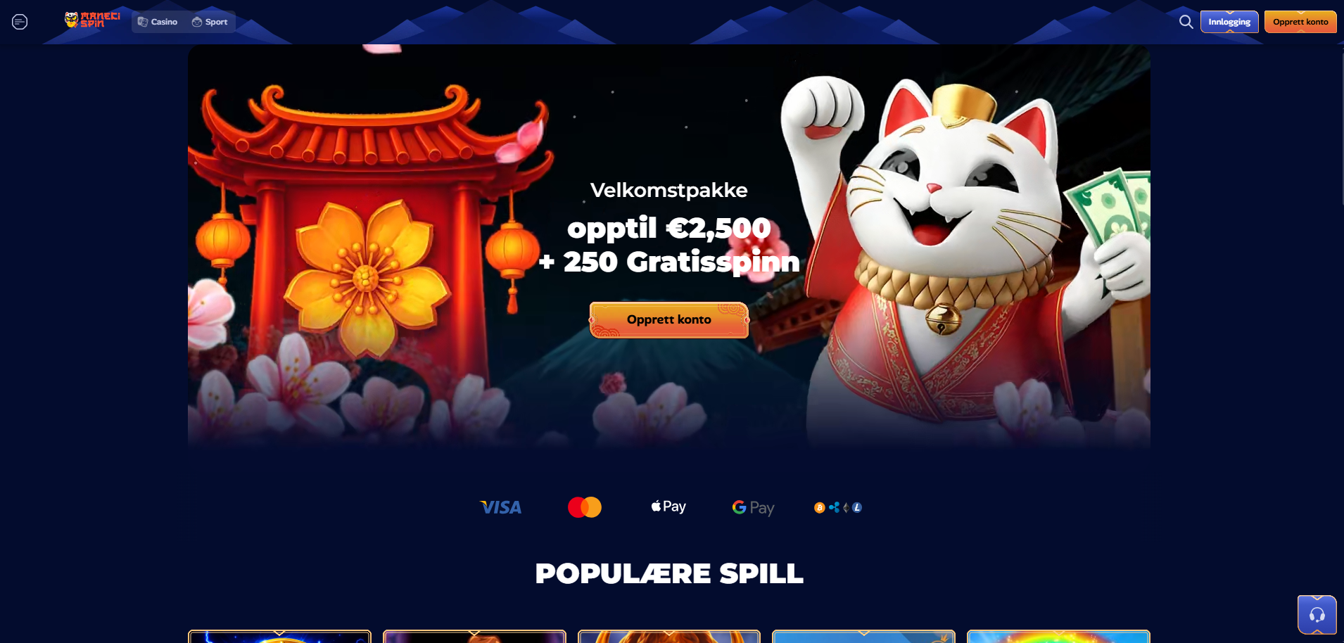 ManekiSpin — nettcasino vi ikke kan gå god for